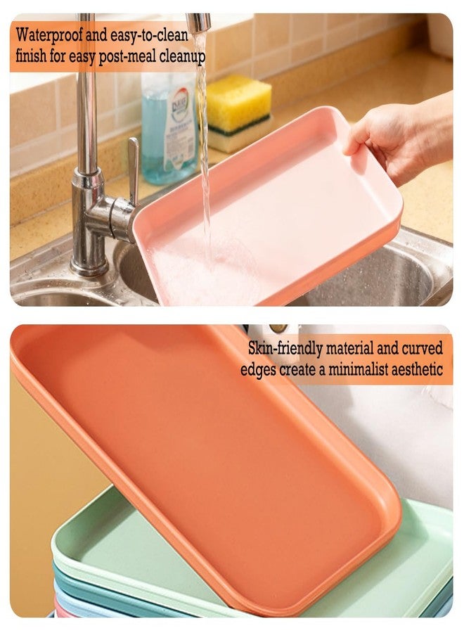 Odowalker 20 Pcs Plastic Art Trays, 12 x 8.7 Inch Colorful Fast Food Lunch Trays Bulk, Cafeteria Rectangular Plastic Serving Organizer for Kitchen, Restaurant, DIY Projects, 10 Colors - Image 4