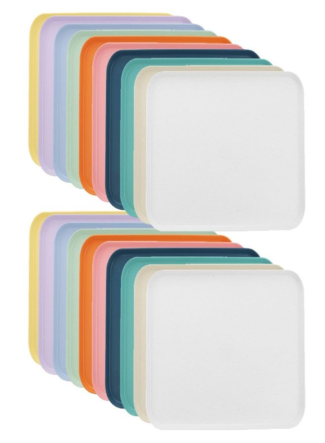 Odowalker 20 Pcs Plastic Art Trays, 12 x 8.7 Inch Colorful Fast Food Lunch Trays Bulk, Cafeteria Rectangular Plastic Serving Organizer for Kitchen, Restaurant, DIY Projects, 10 Colors - Image 1