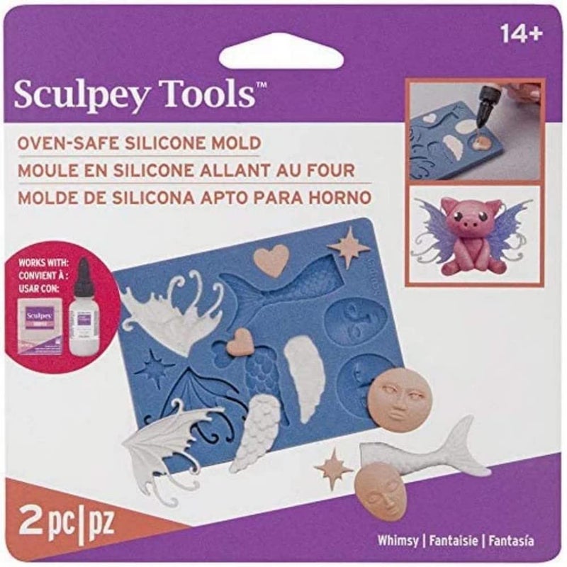 Sculpey Tools Flexible Oven Safe Silicone Whimsy Mold perfect jewelry making and all other types of crafts Use with oven bake clay Liquid Sculpey and resin