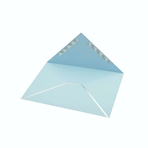 CHRIZ.Z A7 Envelopes - V Flap Foil Border Luxury Mailing Envelopes for 5" x 7" Cards - for Wedding, Invitations, Baby Shower, Photos, Graduation, Birthday, Bridal Shower - 5.25" x 7.25" (Baby Blue, 25 Pack) - Image 4