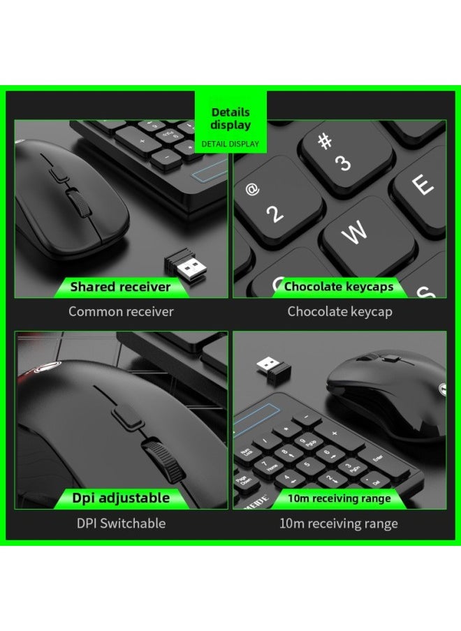 Generic - LIMEIDE Magnesium W100 Wireless 2.4G Keyboard Mouse Suit Imitation Mechanical Keyboard Feel USB Receiver-Specifications:Limei W100 White Wireless Set - Image 1