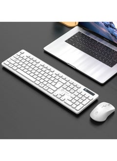 Generic LIMEIDE Magnesium W100 Wireless 2.4G Keyboard Mouse Suit Imitation Mechanical Keyboard Feel USB Receiver-Specifications:Limei W100 White Wireless Set  - Image 1