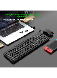 Generic LIMEIDE Magnesium W100 Wireless 2.4G Keyboard Mouse Suit Imitation Mechanical Keyboard Feel USB Receiver-Specifications:Limei W100 White Wireless Set  - Image 3
