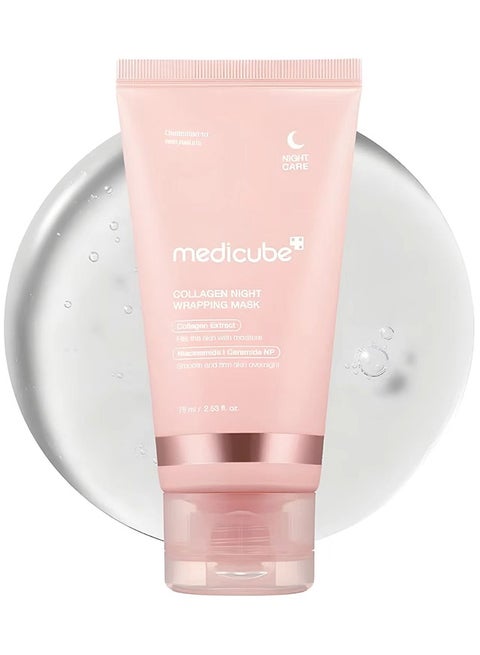 Medicube Collagen Night Wrapping Peel Off Facial Mask - Overnight Sleeping Mask For Elasticity & Hydration Care, Reduces Sagging & Dullness - Collagen Extract For Radiant Skin