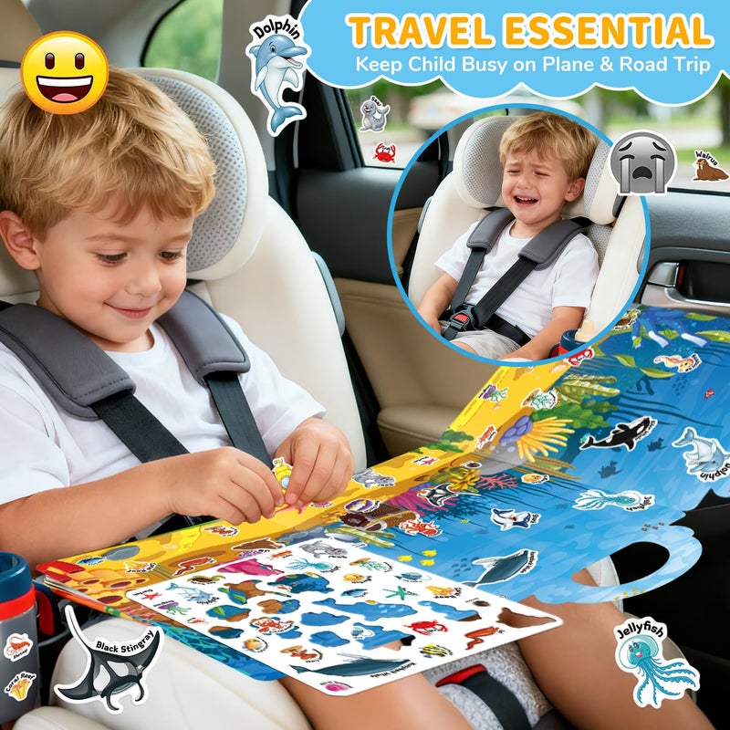 CREATIVETREES 6 Sets Reusable Sticker Book for Toddlers 3-6, Jelly Sticker Books for Toddler, Travel Sticker Activity Toys for Kids 3 4 5 6 Years Old Girls & Boys - Image 5