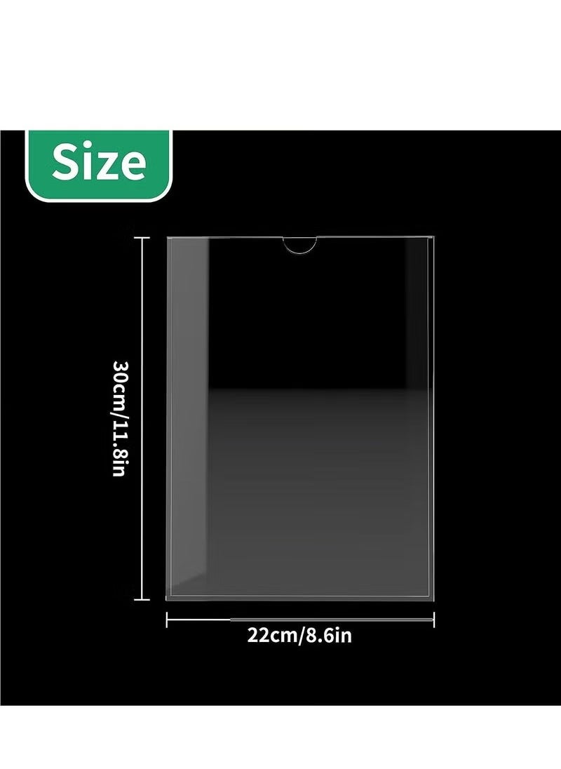 ماركة غير محددة - 4 قطع من حامل علامة الاكريليك 210 × 297mm جدار جبل ، جدار مثبت A4 طبقة مزدوجة مربع عرض شفاف فتحة بطاقة الاكريليك ، مع تركيب لاصق مزدوج الجانبين ، إطار صورة شفاف ، وثائق ورقية للمنزل والمكتب والمتجر والمطعم ، 210 ×  297mm - Image 1