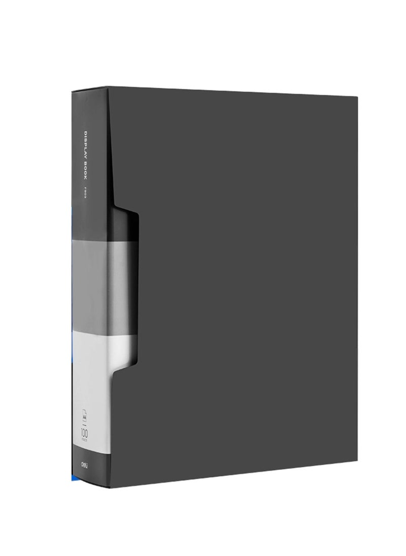 Deli 100-Pocket Clear Display Book With Case Assorted Colours  - Image 1