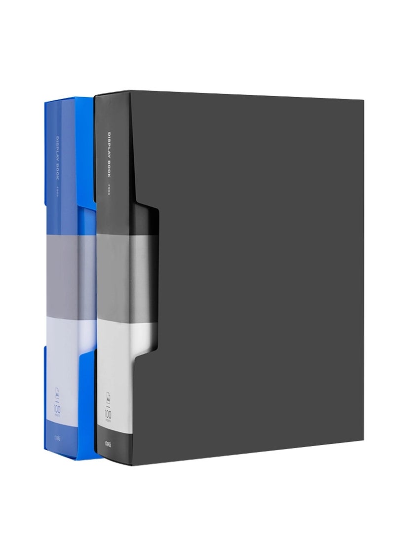 Deli 100-Pocket Clear Display Book With Case Assorted Colours  - Image 4
