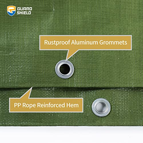 GUARD SHIELD Heavy Duty Tarp 10x10 Feet Green Multi Purpose Thick Waterproof Poly Tarp Cover 10mil - Image 4