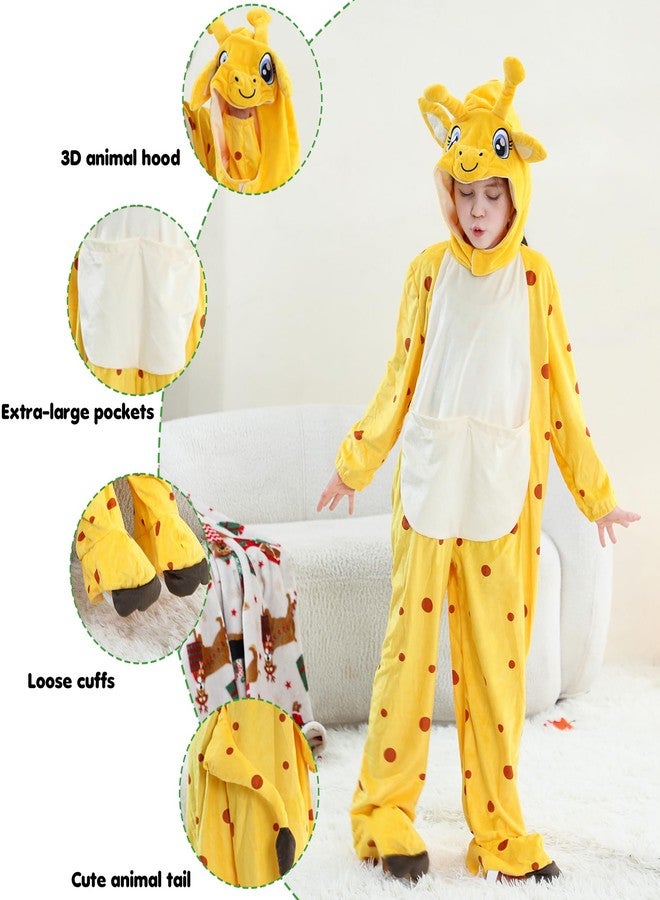 MICHLEY Unisex Giraffe Costume for Kids Ages 7-8Years Soft Spotted Jumpsuit Easy Wash School Play Zoo Party - Image 2