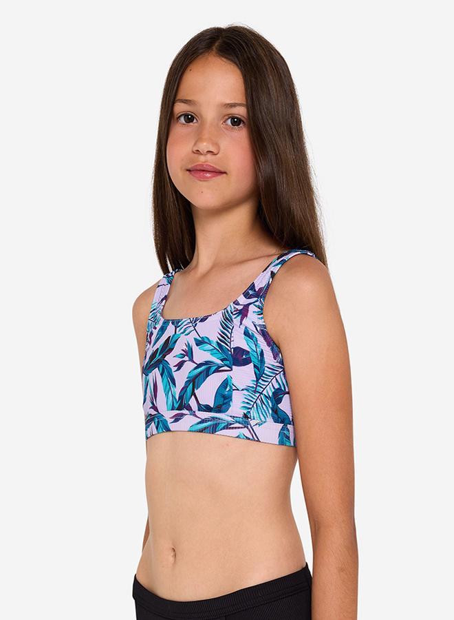 DECATHLON Girl’s swimsuit top adjustable bralette floral - 500 Nora - Image 1