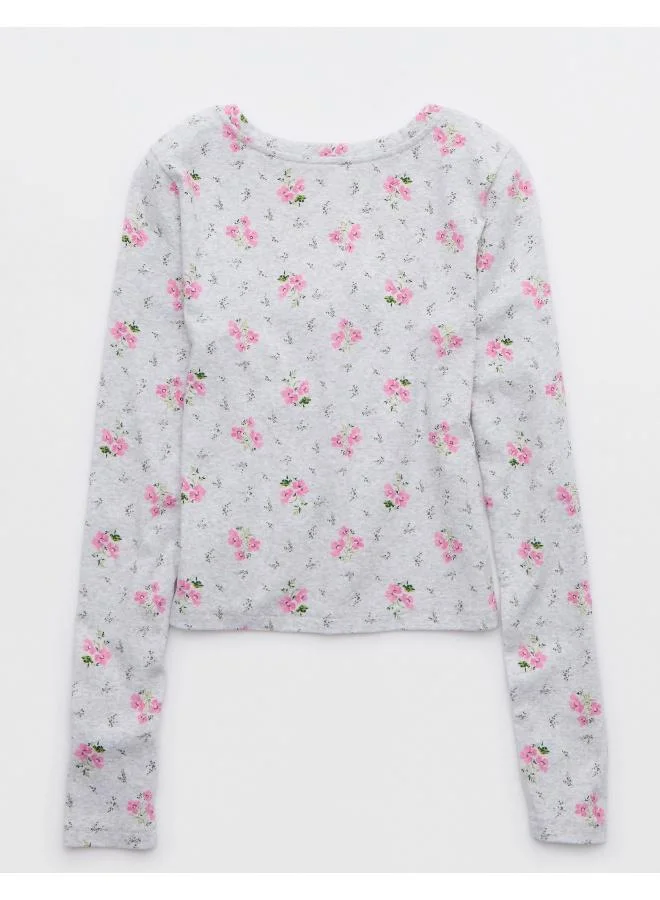 Aerie Aerie Long Sleeve Tie Front Cardi T-Shirt