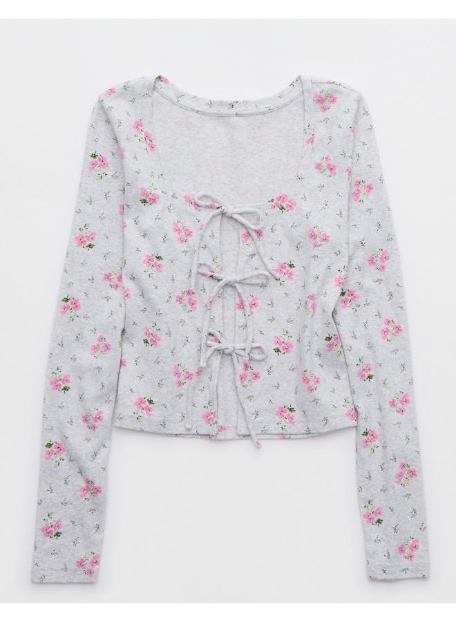 آري من امريكان ايجل تي شيرت كاردي بأكمام طويلة وربطة أمامية من آيري - Image 3