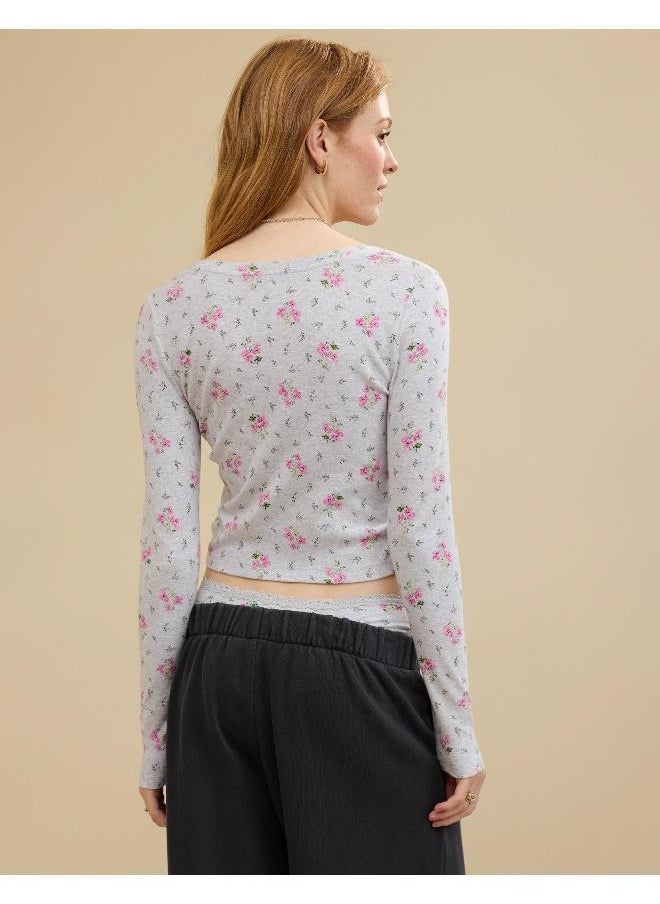 Aerie Aerie Long Sleeve Tie Front Cardi T-Shirt  - Image 2