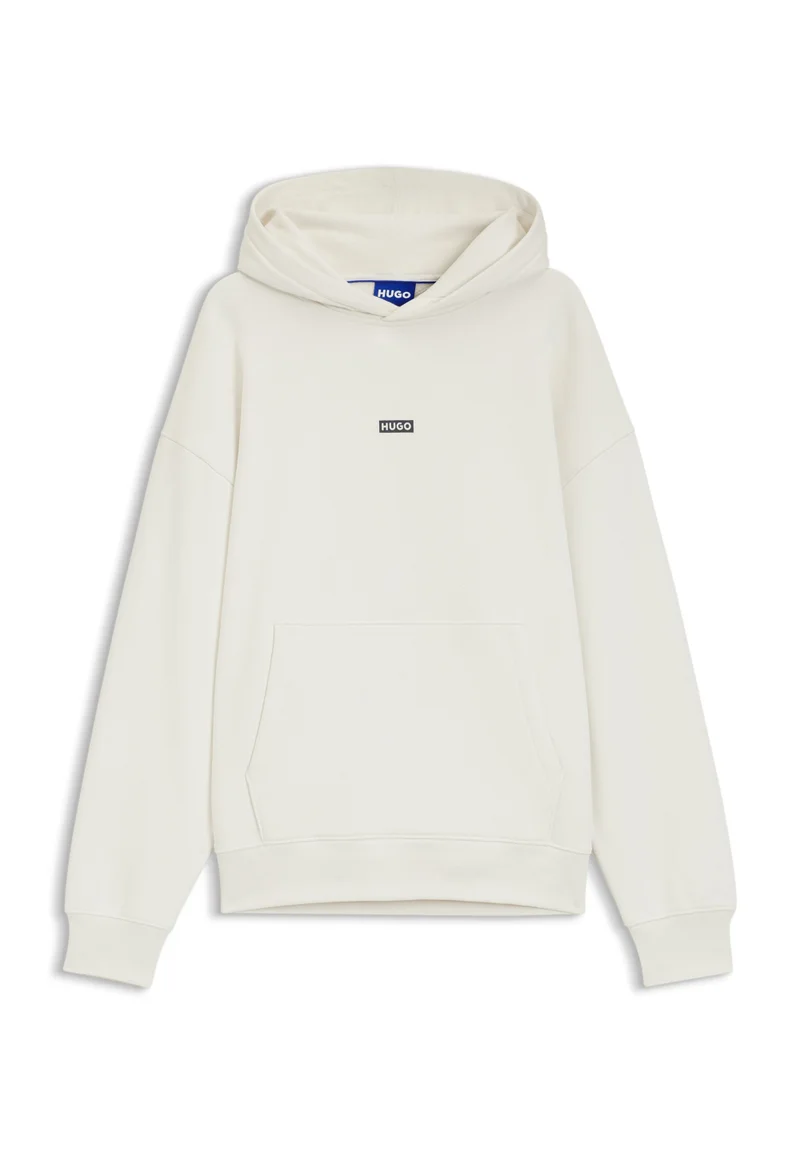 هوجو Cotton-terry loose-fit hoodie with logo details