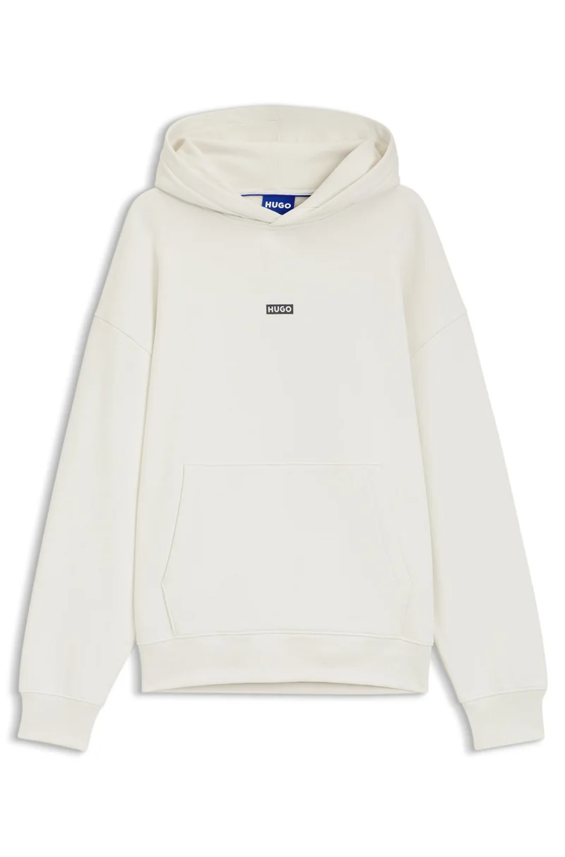 HUGO  Cotton-terry loose-fit hoodie with logo details for Men | Best Price UAE