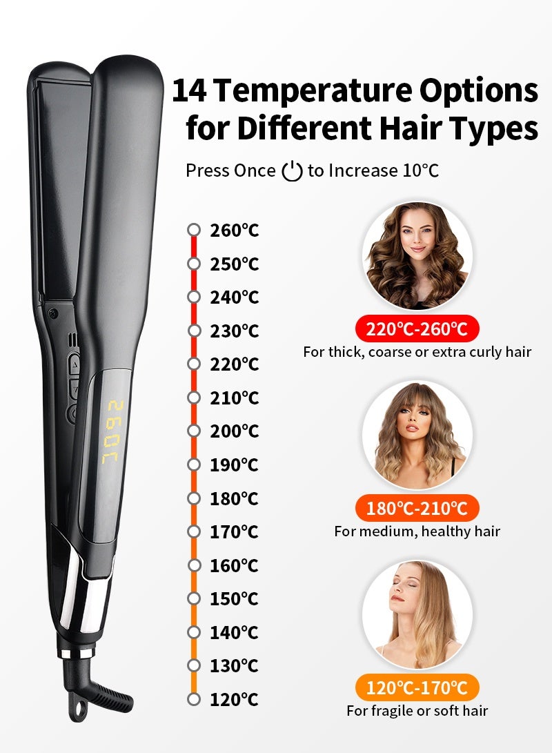 Hair Straightener with 14 Temperature Settings – Professional Fast Heating Flat Iron for All Hair Types, Smooth & Shiny Results - Image 1
