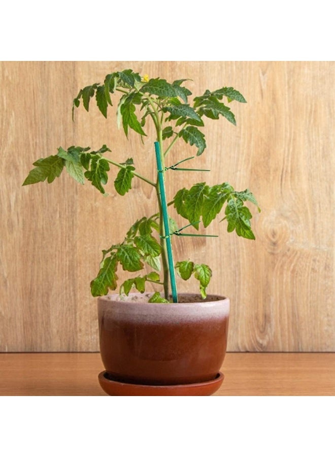 60 Pcs Garden Stakes Green Bamboo Sticks, Wooden Plant Support Sticks, Sturdy Floral Plant Support Stakes, with Garden Ties and Nylon Plant Tie Strap, Suitable for Garden - Image 4