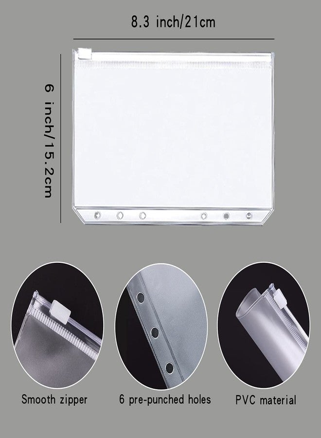 LXWHYP a5 Binder Binder Notebook Financial Management PU Leather Notebook Binder with 12 PCS Budget Envelopes, Pockets Light Gray - Image 4