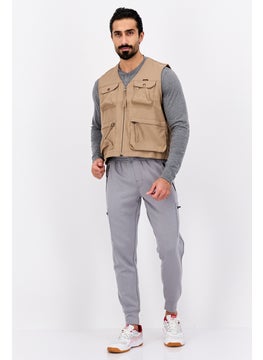 Wrangler Men Solid Vest Jacket, Tan  - Image 4