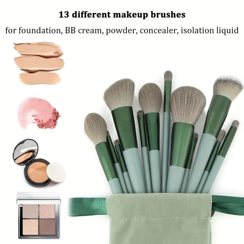 VIDORA VIDORA 13 Pcs Makeup Brushes Set Foundation Powder Concealer Eyeshadow Blush Highlighter Eyebrow Brush Make up Brush Set Travel Brushes with Cloth Bag for Beginner and Makeup Artist - Image 3