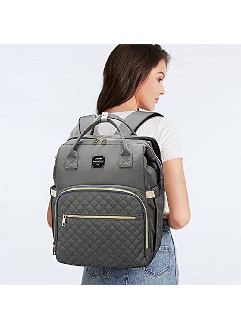 LIMOS Diaper Bag Backpack with Travel Bassinet Detachable Foldable Baby Bed for Toddler(Grey) - Image 2