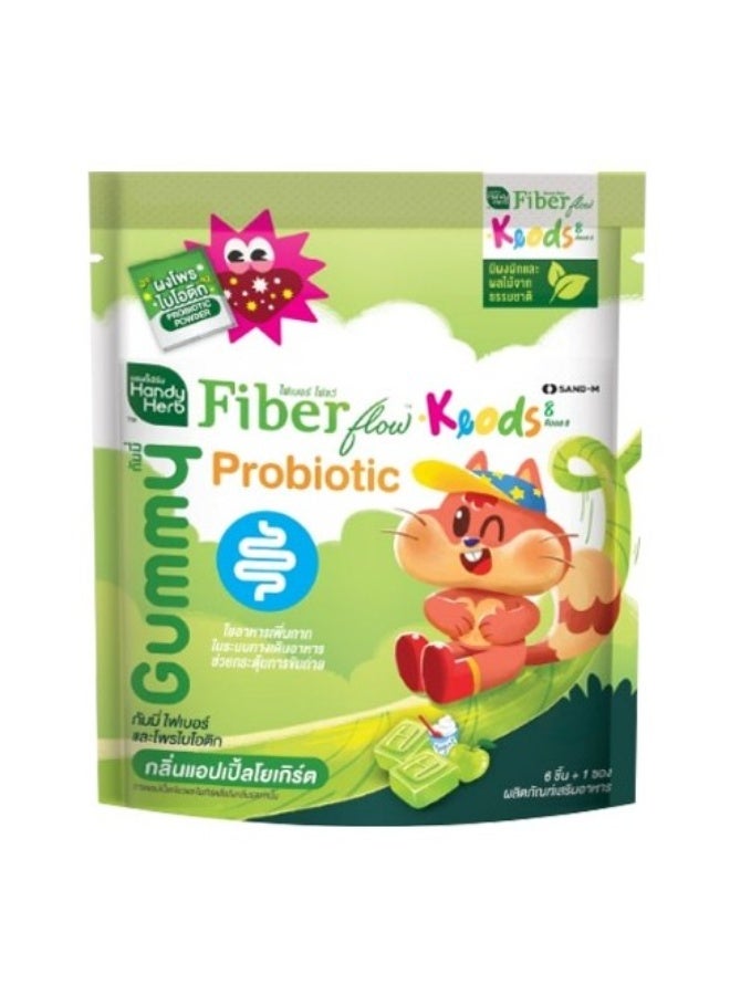 Gummy Kids Fiber & Probiotic Gummies 210.6g (35.1g x 6 Sachets) – Green Apple Yogurt Flavour Digestive Health Supplement - Image 2