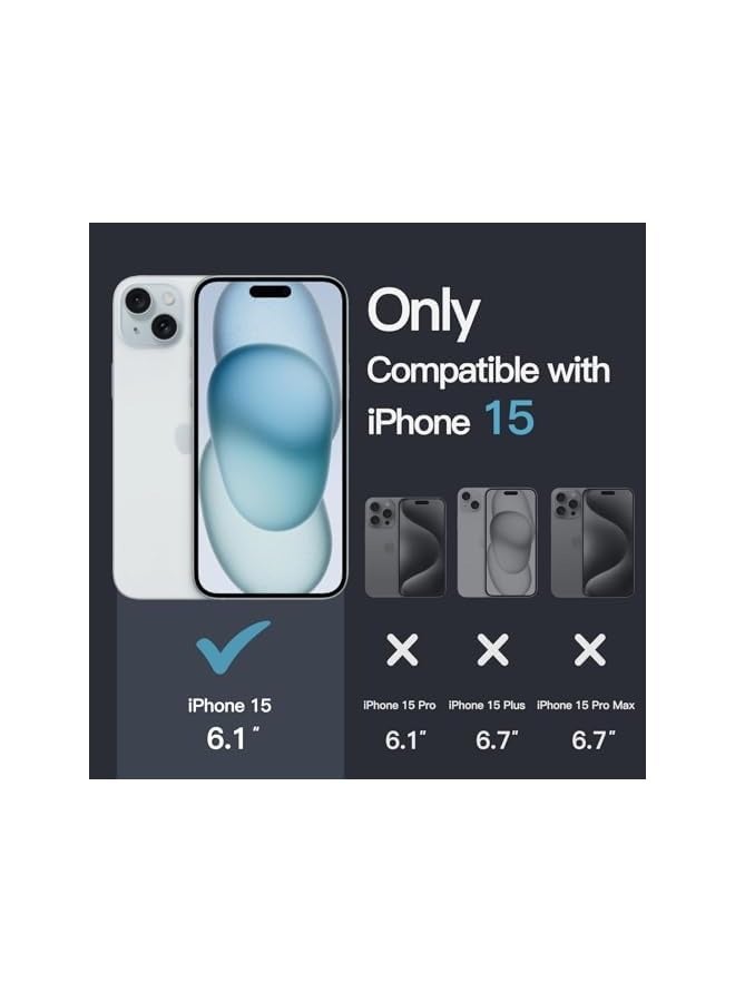 جي تيك جراب لهاتف iPhone 15 مقاس 6.1 بوصة، غطاء ممتص للصدمات مقاوم للصدمات غير قابل للاصفرار، وظهر شفاف مضاد للخدش (شفاف) - Image 2