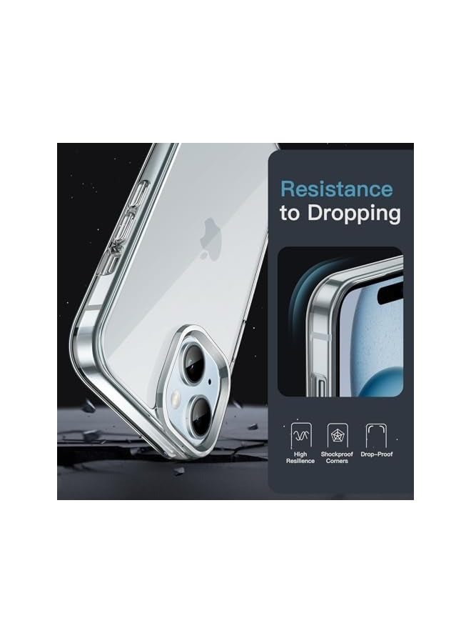 جي تيك جراب لهاتف iPhone 15 مقاس 6.1 بوصة، غطاء ممتص للصدمات مقاوم للصدمات غير قابل للاصفرار، وظهر شفاف مضاد للخدش (شفاف) - Image 5