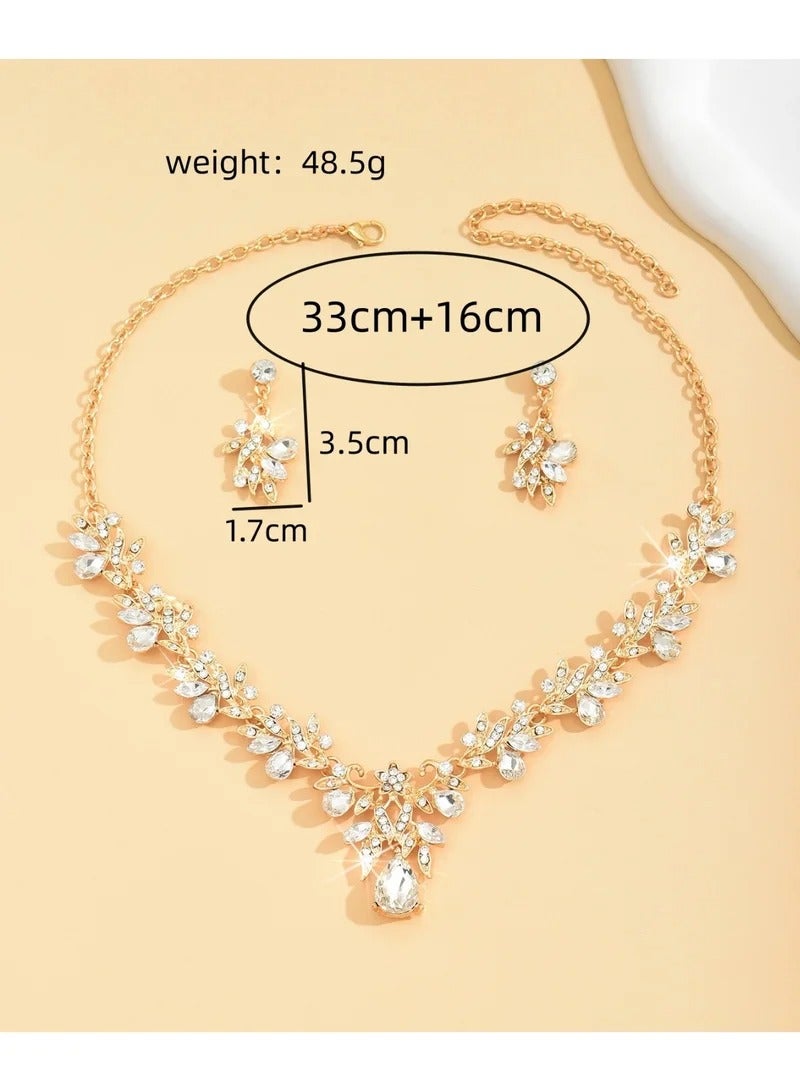 Vintage Elegant Floral Beaded Necklace and Earrings Set – Versatile Women’s Choker Chain - Image 5