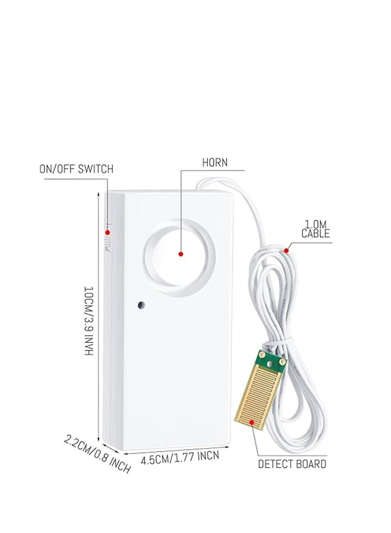 KASTWAVE Water Leak Detector, 120dB Water Leak Alarm 9V Battery Sensor Alarm, Flood Sensor Water Detector Sensor Overflow Security Alert, for Home Basement Kitchen Garage Bath Tub Sink, White, 3 Pcs - Image 4