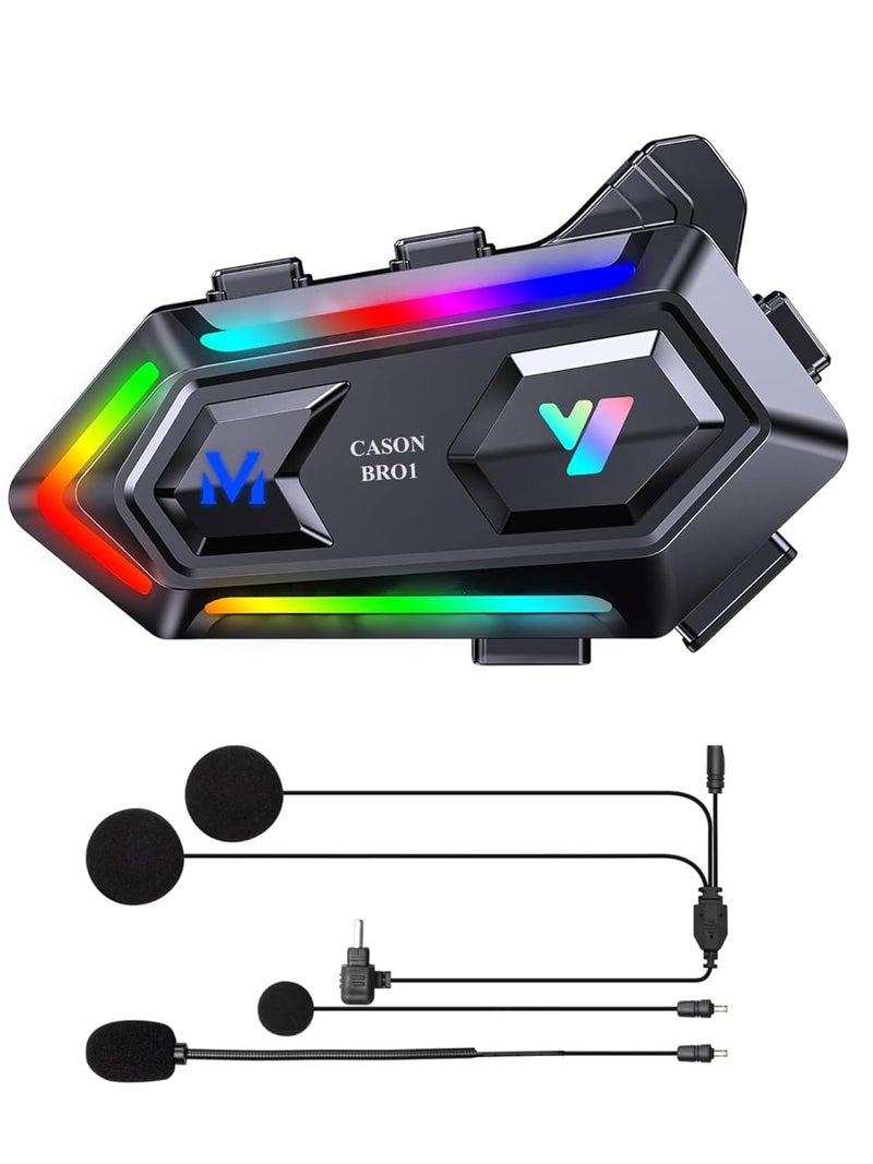 CASON جهاز بلوتوث خوذة فوق الأذن مع ميكروفون خارجي، بلوتوث لاسلكي للخوذات يتصل بـ 2 هاتف مع إلغاء الضوضاء بالذكاء الاصطناعي/تحكم في الموسيقى ومقاوم للماء لجميع خوذات الدراجات - Image 1