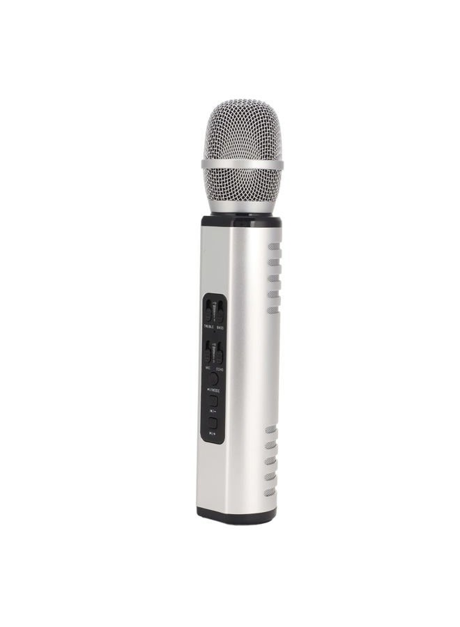 Heayzoki K6 Wireless Handheld Microphone, Karaoke Bluetooth Microphone, Portable Noise Cancelling Microphone Speaker Machine for Adults Kids Pc Smartphones (Silver) - Image 1