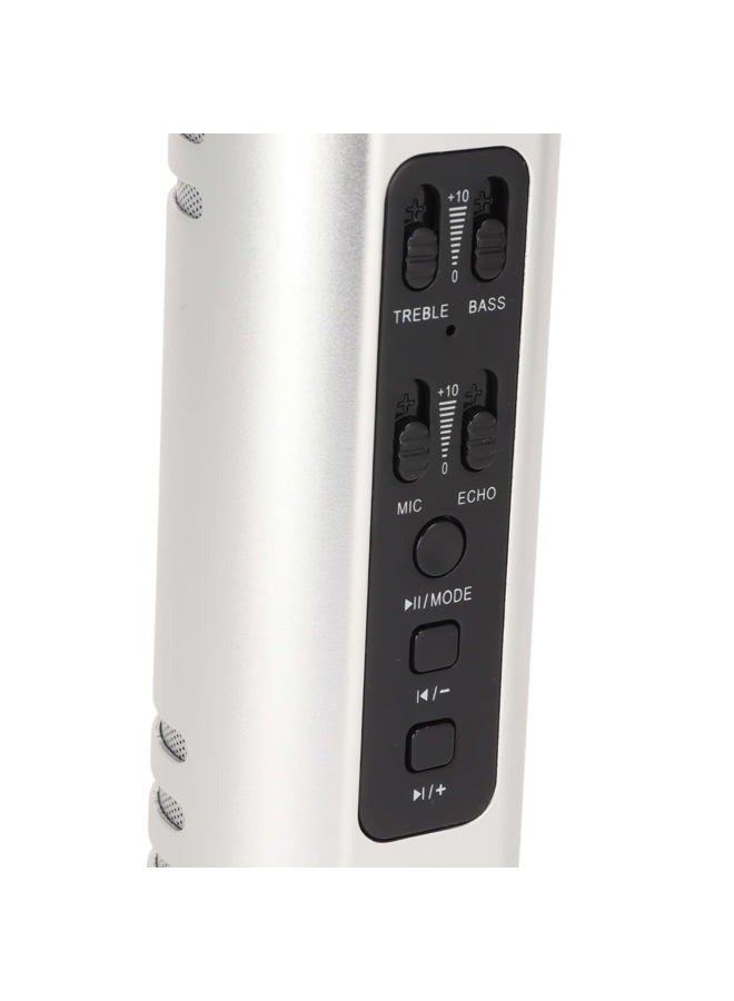 Heayzoki K6 Wireless Handheld Microphone, Karaoke Bluetooth Microphone, Portable Noise Cancelling Microphone Speaker Machine for Adults Kids Pc Smartphones (Silver) - Image 5