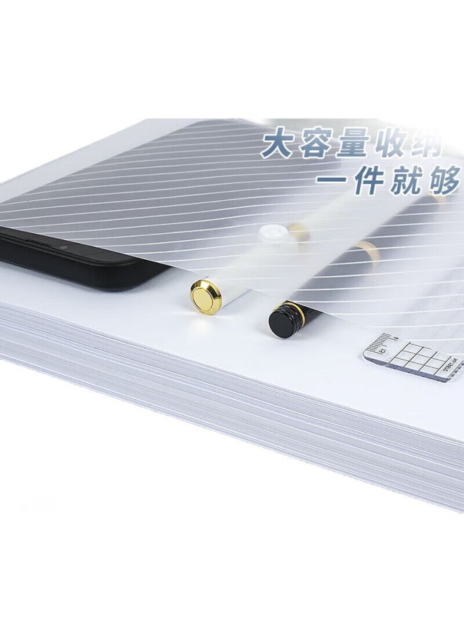 Simaa 50-Pack A4 Button Closure Transparent File Folders, Waterproof Exam Paper Storage Pouches, Office Document Folders, Office Supplies, Stationery, 20817 - Image 3