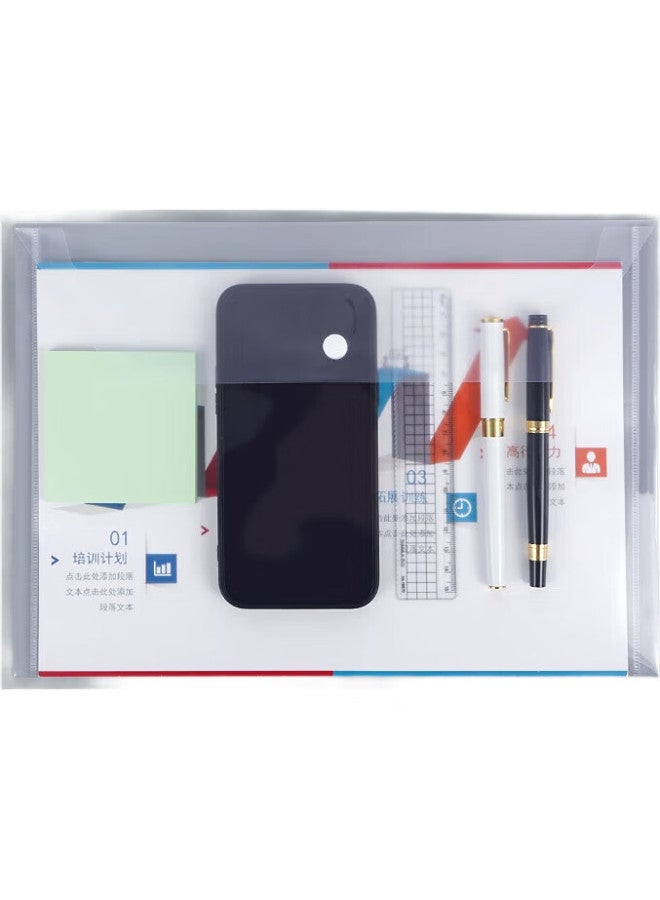Simaa 50-Pack A4 Button Closure Transparent File Folders, Waterproof Exam Paper Storage Pouches, Office Document Folders, Office Supplies, Stationery, 20817 - Image 2
