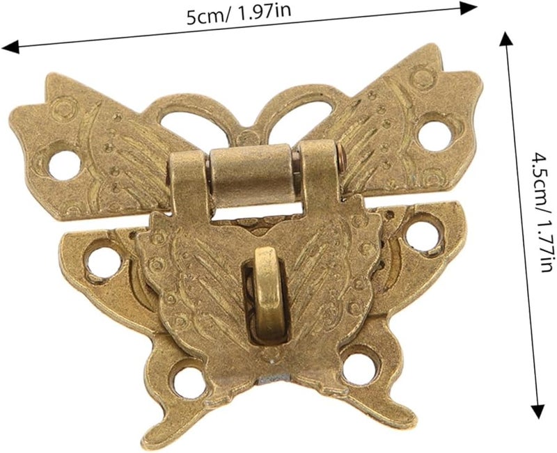 Antique Style Hasp Buckles Lock 2Pcs for Jewelry Box Cabinet Storage Case Pet Cage - Image 3