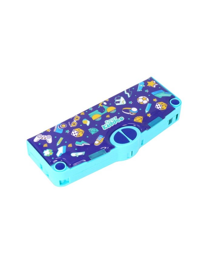 SMILY KIDDOS Smily Kiddos Pop Out Pencil Box (Blue) Do it Theme Pop Out Pencil Box Pop Out Pencil Box for Kids  - Image 4