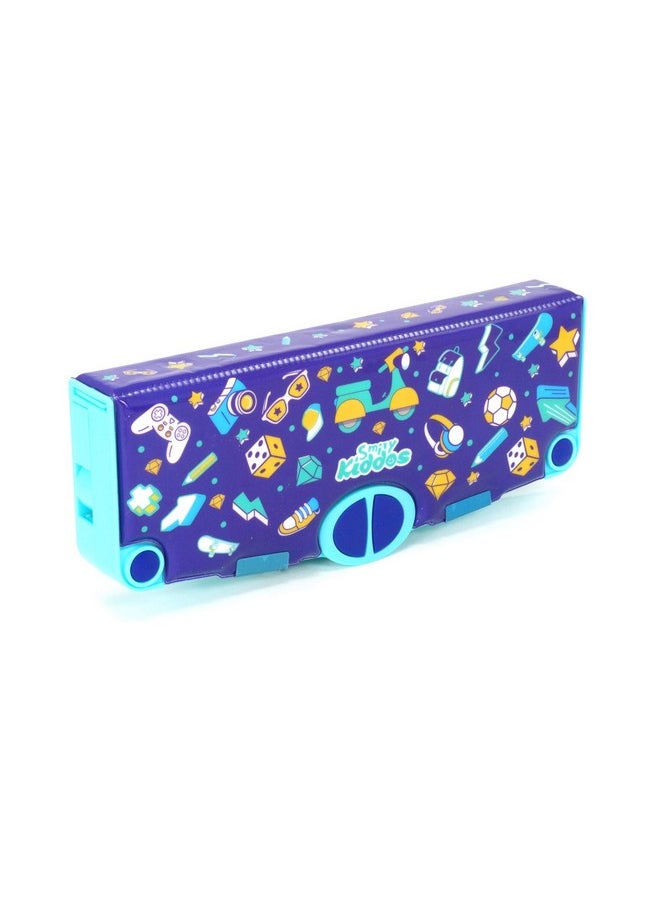 SMILY KIDDOS Smily Kiddos Pop Out Pencil Box (Blue) Do it Theme Pop Out Pencil Box Pop Out Pencil Box for Kids  - Image 2