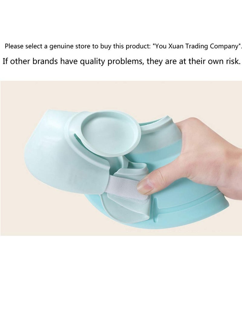 امتوش قبعة استحمام للأطفال، غسول استحمام، شامبو، قبعة قابلة للتعديل، قناع لشطف شعر رأس الأطفال الصغار، يمنع دخول الماء إلى العينين والأذنين، حماية للأطفال والأطفال باللون الأزرق - Image 4