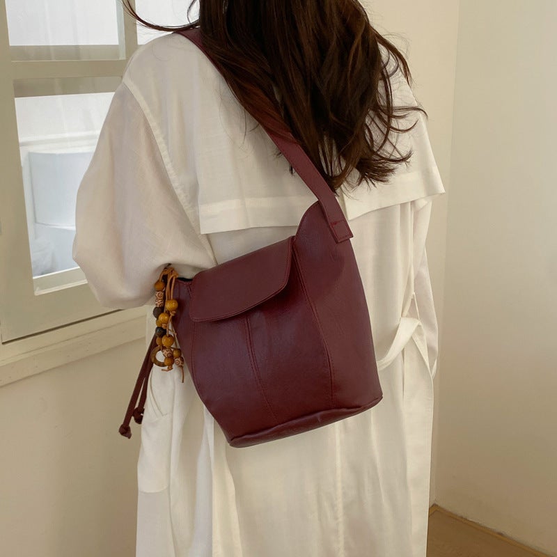 Foreign Trade Retro Frosted Suede Bucket Bag, Fashionable and Trendy Pumpkin Bag, New Autumn and Winter Women''s Crossbody Mobile Phone Bag - Image 4