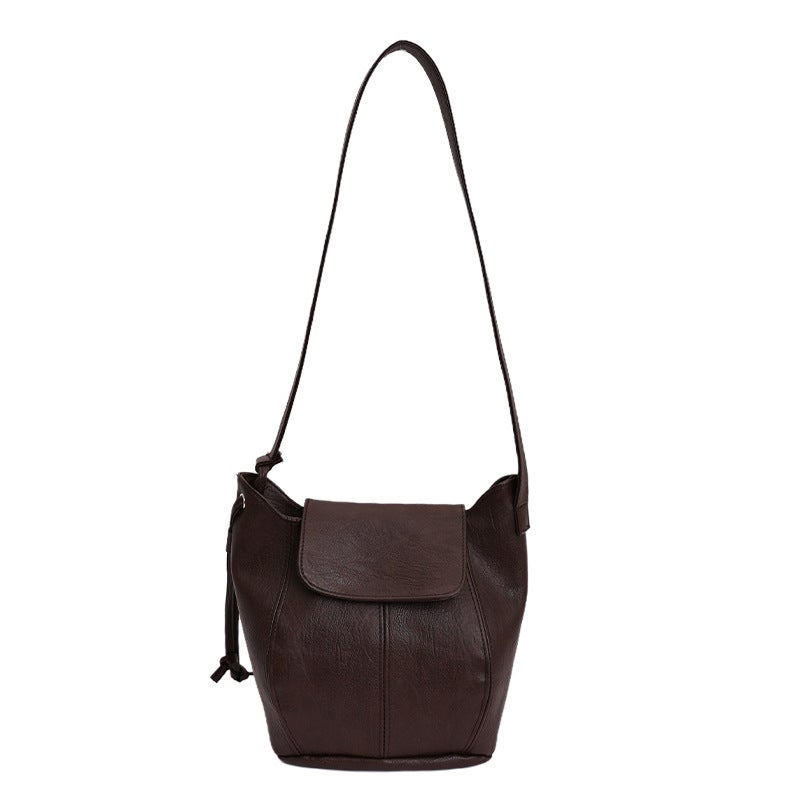 Foreign Trade Retro Frosted Suede Bucket Bag, Fashionable and Trendy Pumpkin Bag, New Autumn and Winter Women''s Crossbody Mobile Phone Bag - Image 5
