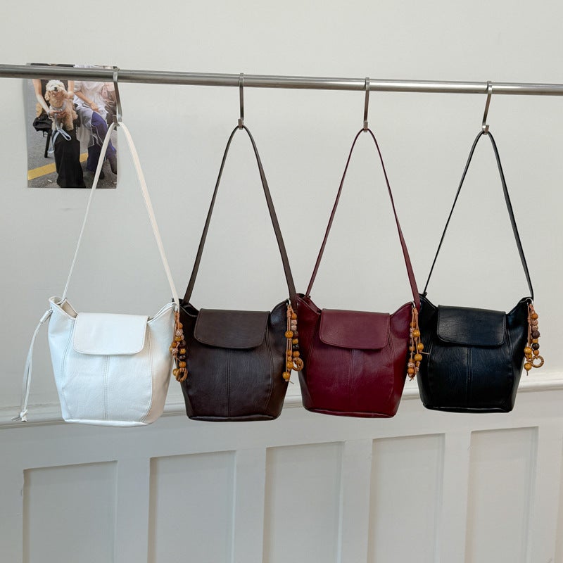Foreign Trade Retro Frosted Suede Bucket Bag, Fashionable and Trendy Pumpkin Bag, New Autumn and Winter Women''s Crossbody Mobile Phone Bag - Image 2