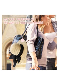 SYOSI Magnetic Hat Clip for Travel, PU Leather Multifunctional Fashion Hat Holder Clip for Men and Women, Portable Cap Clips for Bag Handbag Backpack Luggage Purse, Heart Pattern, 1 Pcs, Pink  - Image 4