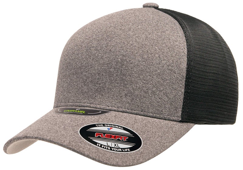 Flexfit Melange UniPanel Trucker Cap, Heather/Black, Small/Medium - Image 1