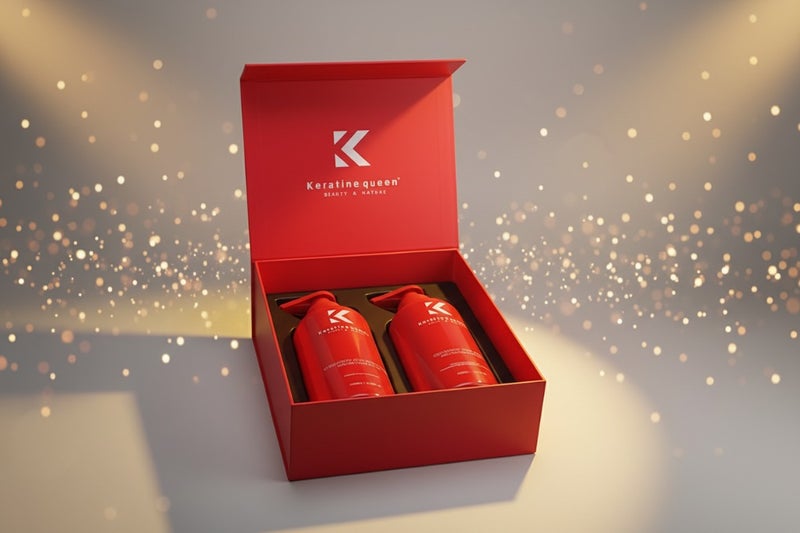 كيراتين كوين مجموعة العناية بالشعر من كيراتين كوين VIP بحمض الهيالورونيك وشامبو رقيق 450 مل وقناع إصلاح الشعر 450 مل - Image 3