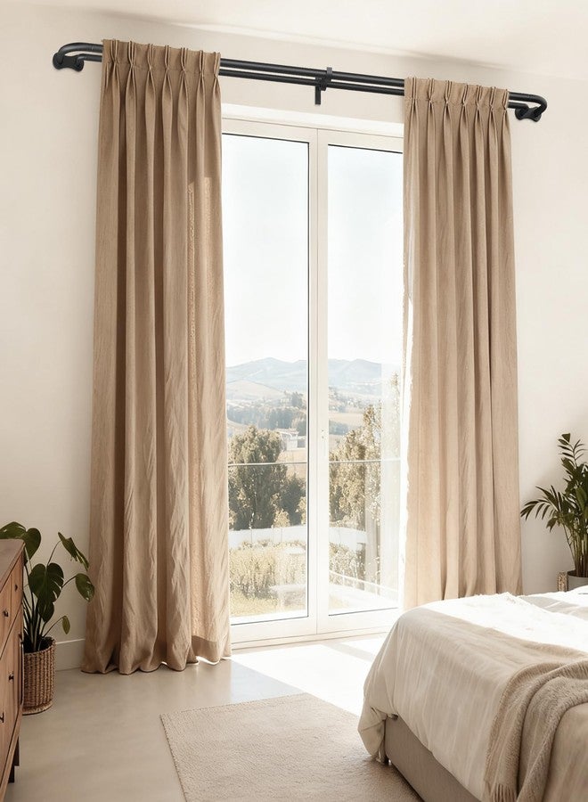 Wolistsa Double Curtain Rod, Black Wrap Around Blackout Dual Curtain Rods for Windows 48 to 84 inch, Adjustable Heavy Duty Spliced Room Darkening Window Treatment Rods, All Metal, Aluminium Bracket - Image 5