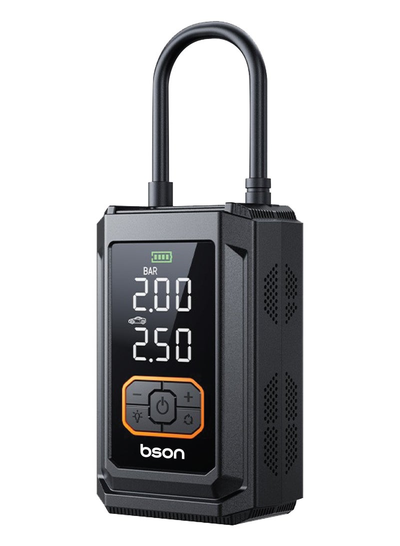 BSON Air Beast 4-in-1 Tire Inflator 150 PSI with Digital Display, 5 Smart Modes, Power Bank, LED Flashlight, Air Pressure Monitor - Compact Portable Air Pump for Car, Bike & Sports - Image 1
