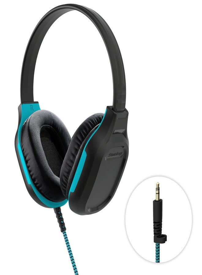 Gumdrop Cases Gumdrop DropTech On-Ear Wired Headphones with 3.5 mm Jack and Long Tangle Free Chew-Proof Cord - Rugged, Reliable, Drop Tested and Comfortable for Kids, K-12 Students, Classroom and School Use - Black - Image 1
