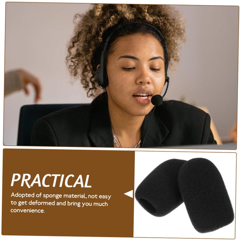 10 قطعة من أغطية شاشة الرياح الرغوية السوداء للميكروفون لتحسين جودة الصوت سهلة التركيب - Image 4